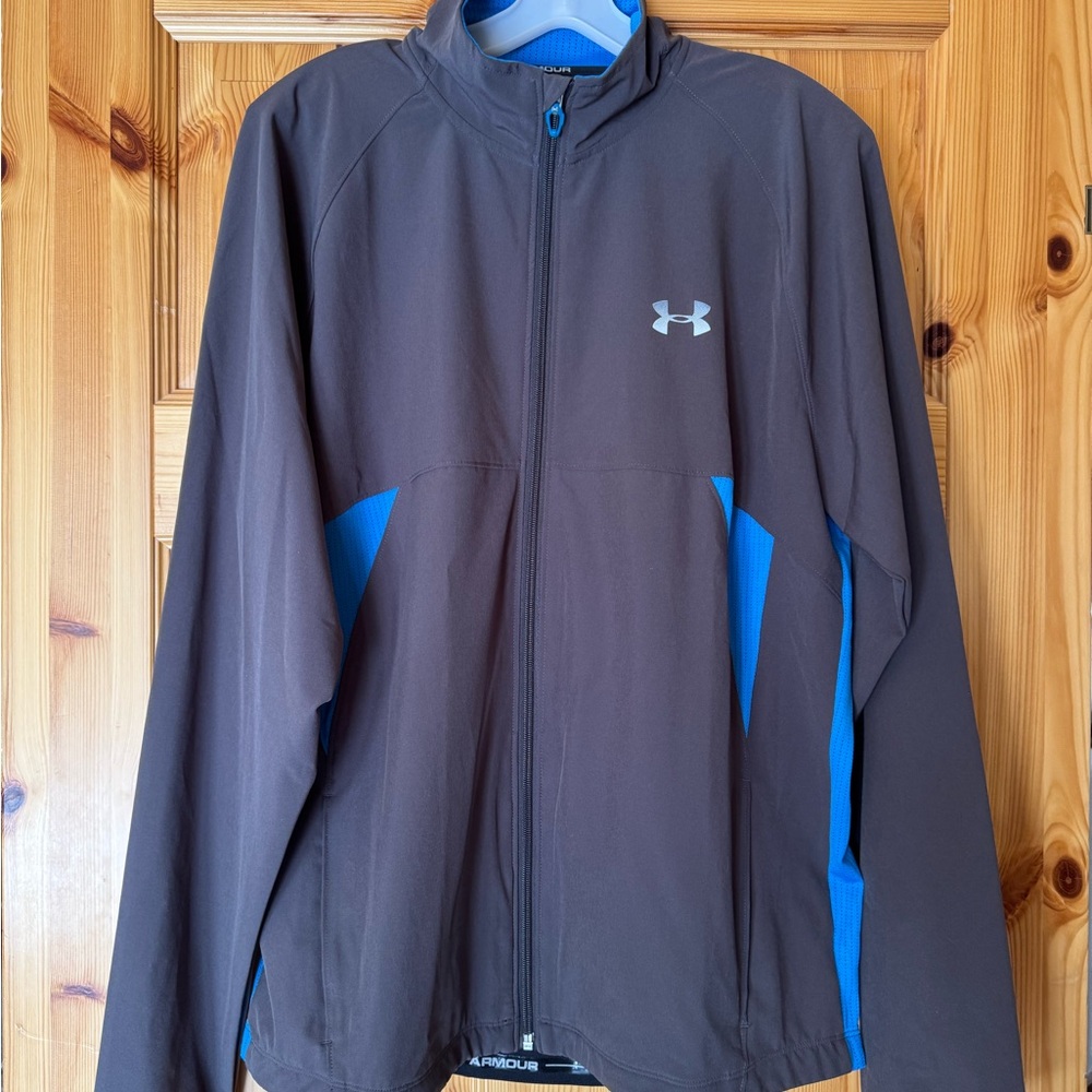 NWOT Under Armour Grey and Blue Windbreaker size L